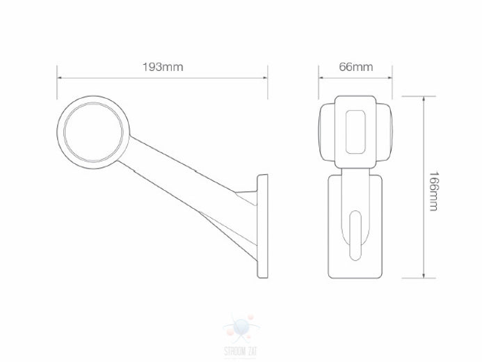 Led Breedtelamp 193 x 166 x 66 Links met markeerlicht 1005 serie plug&play