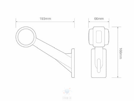Led Breedtelamp 193 x 166 x 66 Links met markeerlicht 1005 serie plug&play