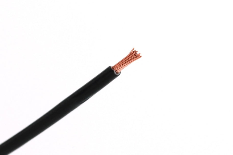 Kabel één aderig 10.0mm² Zwart á 25 Meter Standaard