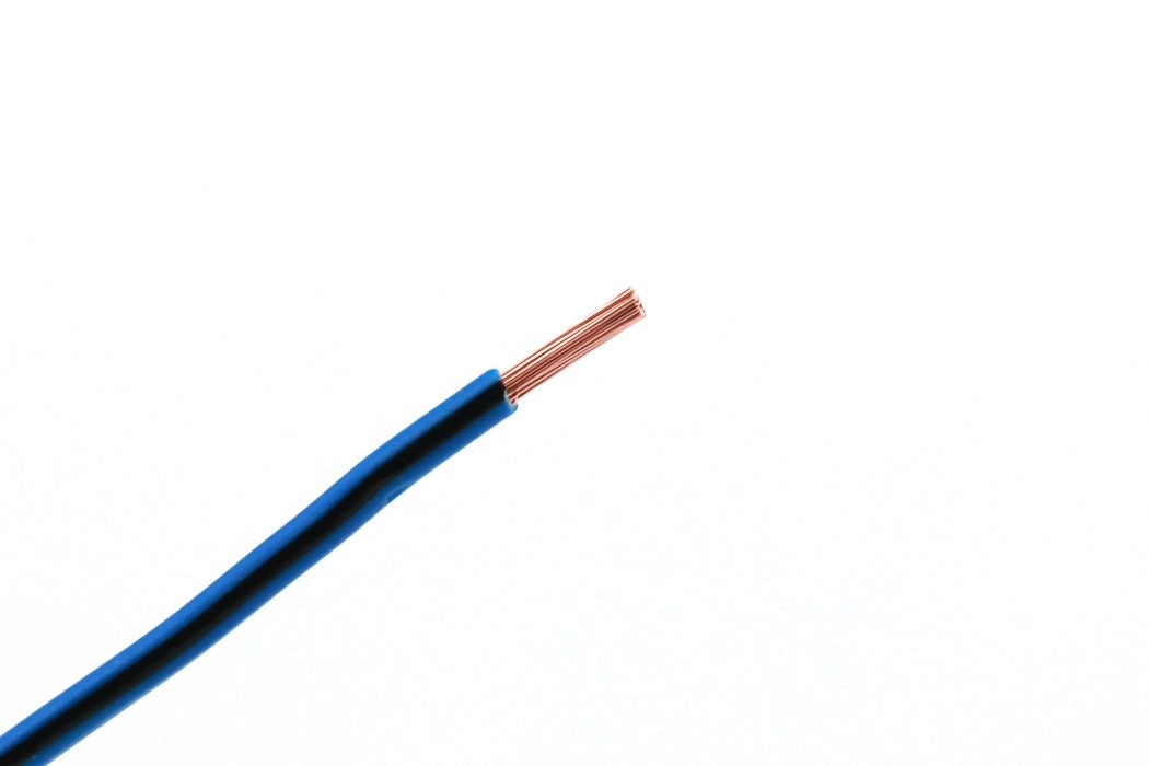 Kabel één aderig 0.75mm² Blauw/Zwart á 100 Meter
