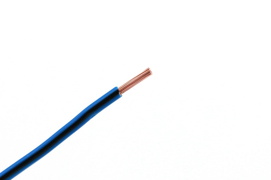 Kabel één aderig 0.75mm² Blauw/Zwart á 1 Meter