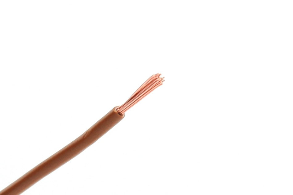 Kabel één aderig 10.0mm² Bruin á 1 Meter Standaard