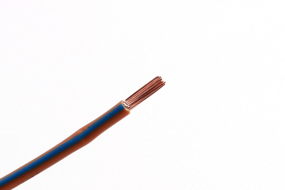 Kabel één aderig 1.0mm² Bruin/Blauw á 100 Meter