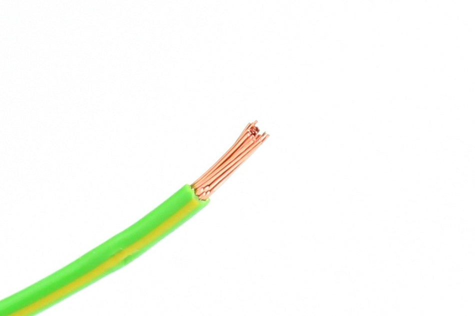 Kabel één aderig 1.0mm² Groen/Geel á 1 Meter