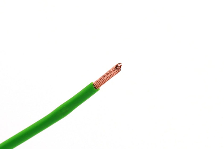 Kabel één aderig 1.0mm² Licht Groen á 100 Meter