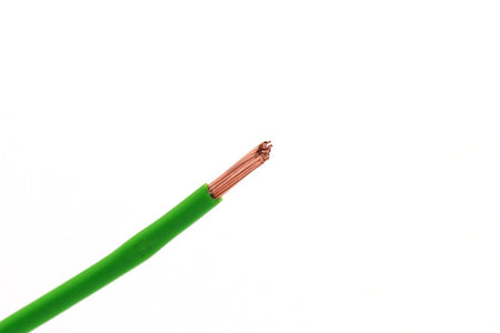 Kabel één aderig 1.0mm² Licht Groen á 1 Meter