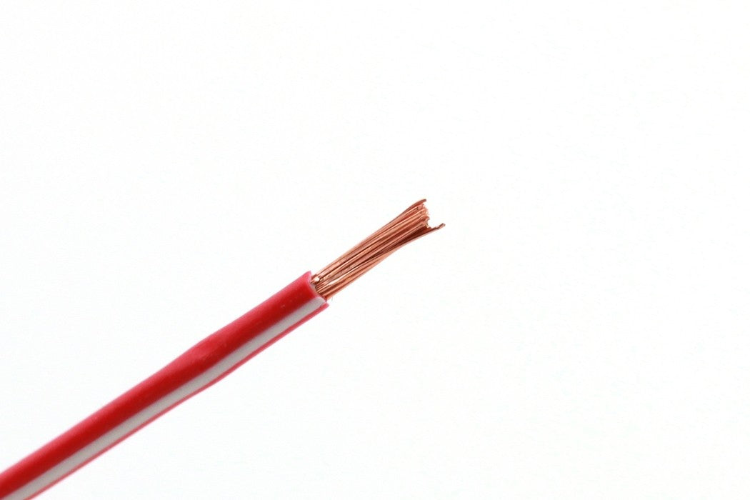 Kabel één aderig 1.0mm² Rood/Wit á 100 Meter