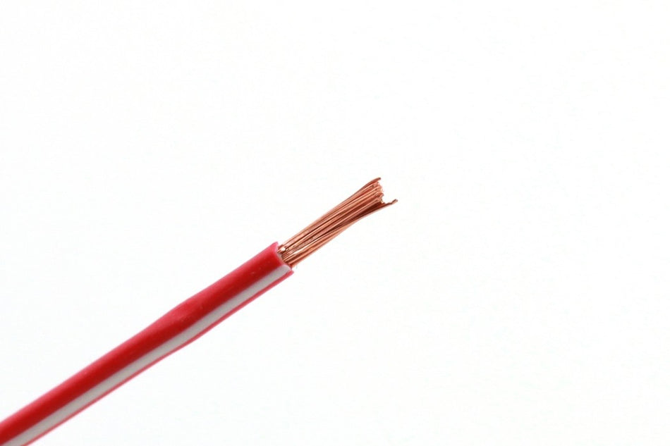Kabel één aderig 1.0mm² Rood/Wit á 100 Meter