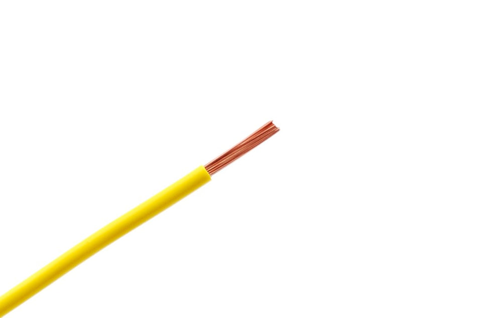Kabel één aderig 0.75mm² Geel á 100 Meter