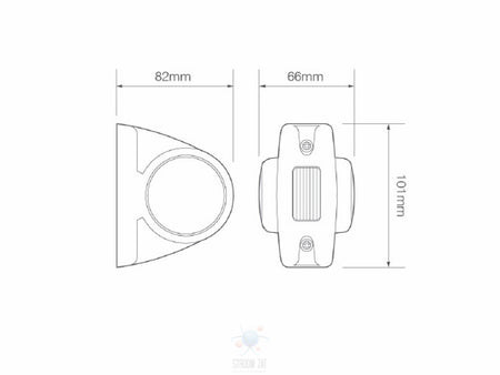 Led Breedtelamp 82 x 101 x 66 met markeerlicht 1005 serie