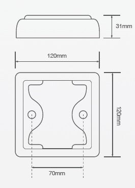 Led 120mm vierkant mistlamp chroom 100 serie