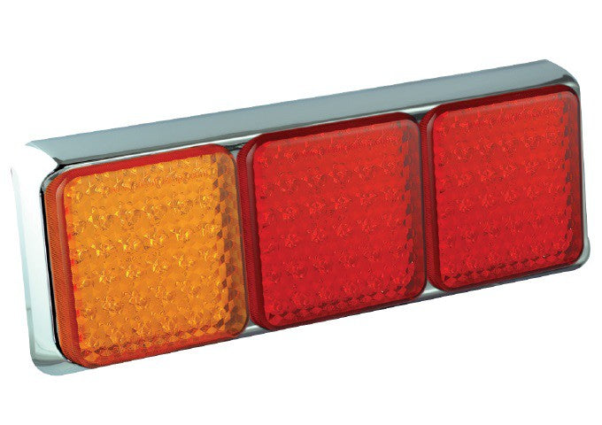 Led rem/achterlicht unit 350 x 120 x 31 Chrome 100 serie
