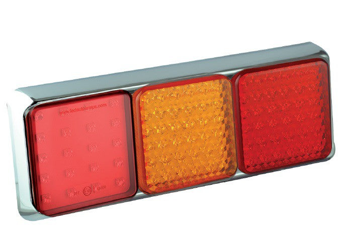 Led rem/achterlicht unit 435 x 146 x 31 Chrome 125 serie