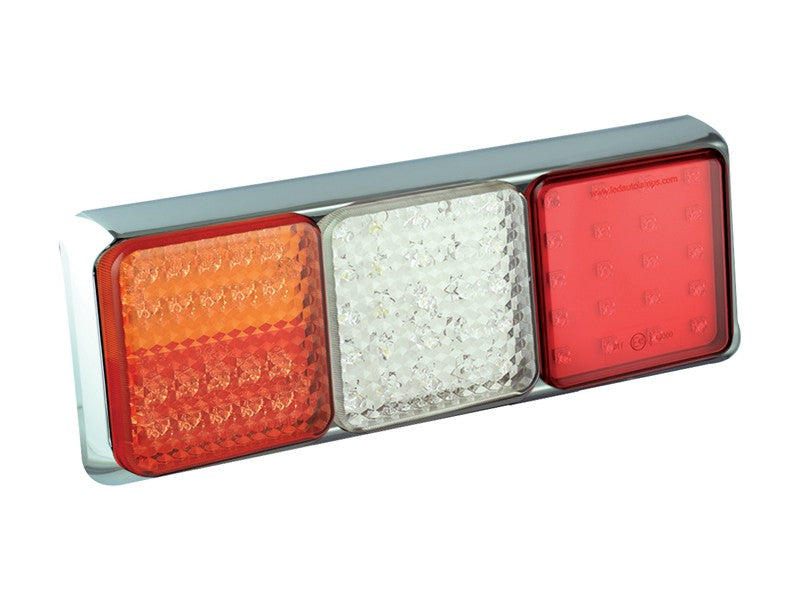Led rem/achterlicht unit 350 x 120 x 31 Chrome 100 serie Links