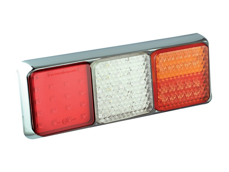 Led rem/achterlicht unit 350 x 120 x 31 Chrome 100 serie Rechts