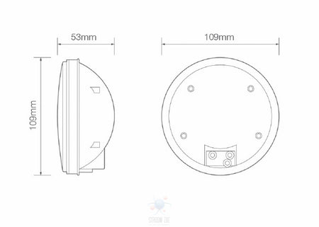 Led Achteruitrijlicht unit rond 109 x 53 110 serie