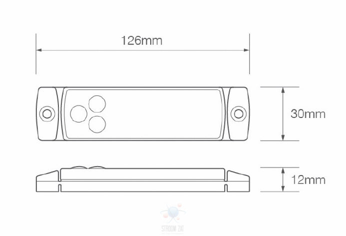 Led Achtermarkeringslamp Red 126 x 30 x 12 129 serie