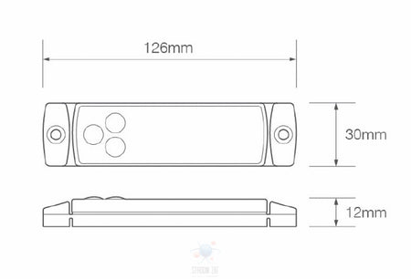 Led Achtermarkeringslamp Red 126 x 30 x 12 129 serie