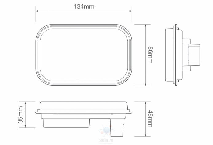 Led Achteruitrijlamp unit 134 x 86 x 48 130 serie
