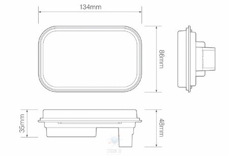 Led Mistlamp unit 134 x 86 x 48 voor 130 serie