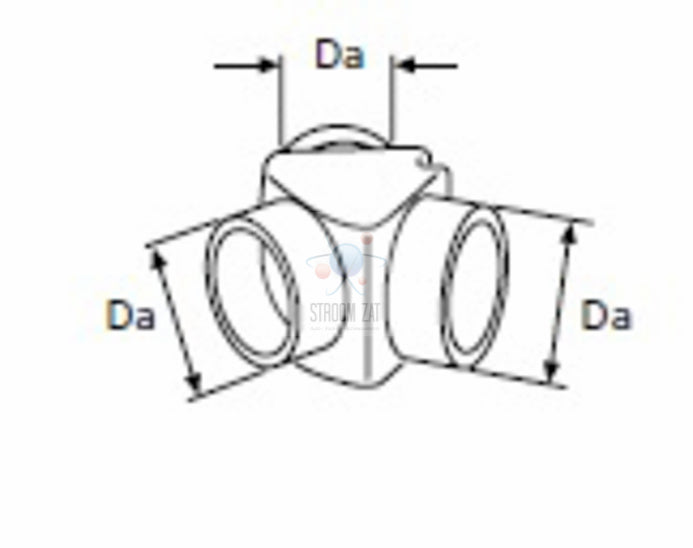 Y verdeelstuk 60/60/60 mm met klep