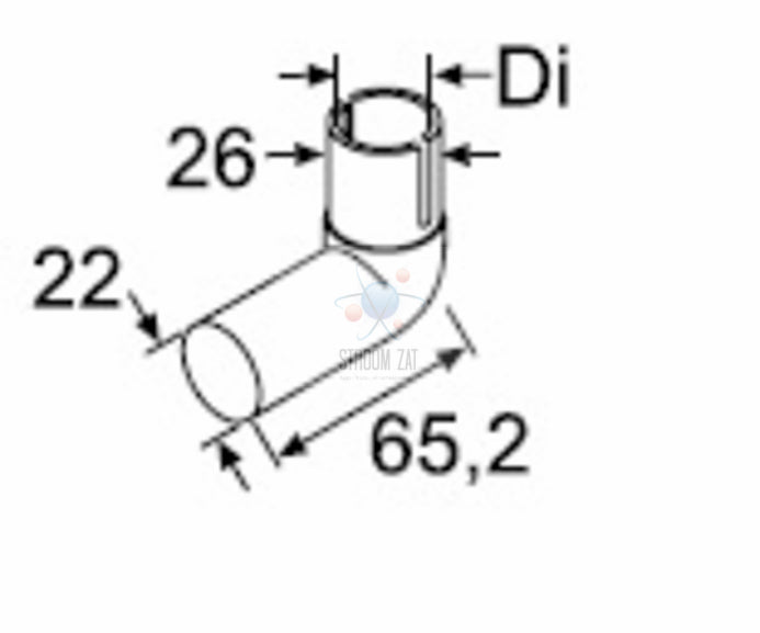 Uitlaat Haakse Bocht 22mm
