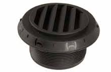 Uitstroomrooster 90 mm 45° Zwart