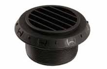 Uitstroomrooster 90 mm 90° Zwart