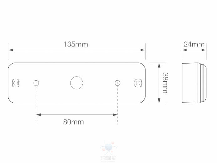 Led richtingaanwijzer unit 135 x 38 x 24mm 135 serie slim-line