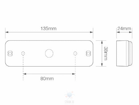 Led richtingaanwijzer unit 135 x 38 x 24mm 135 serie slim-line