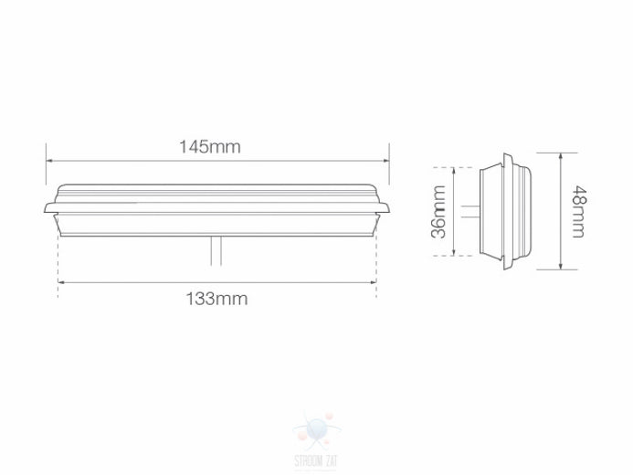 Led rem/achterlicht unit 145 x 48 x 20mm 135 serie slim-line