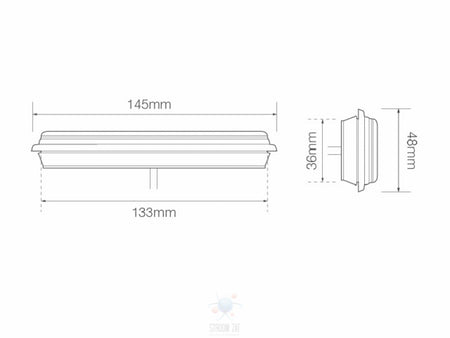 Led achteruitrijlamp unit 145 x 48 x 20 135 serie slime-line