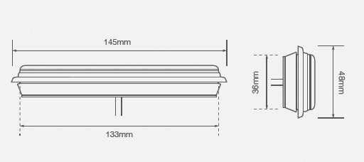 Led rem/achterlicht/richtingaanwijzer unit 145 x 48 x 20mm 135 serie