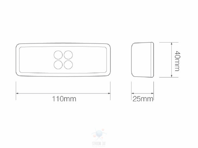 Led Zijmarkeringslamp Amber 110 x 40 x 25  1490 serie plug&play