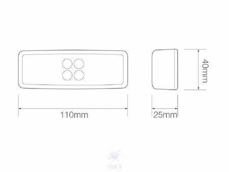 Led Zijmarkeringslamp Amber 110 x 40 x 25  1490 serie plug&play