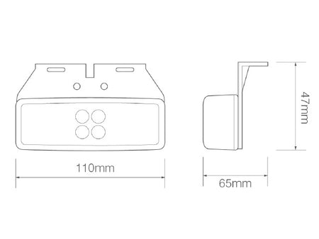 Led Voormarkeringslamp White 110 x 65 x 47 1491 serie