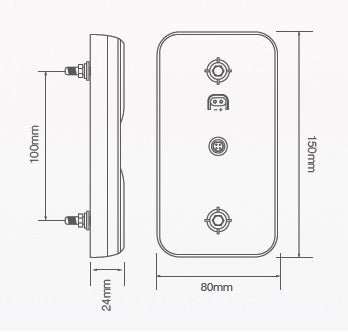 Led  Rem/achterlicht 12V met Ekeur 150 serie compact combi set van twee