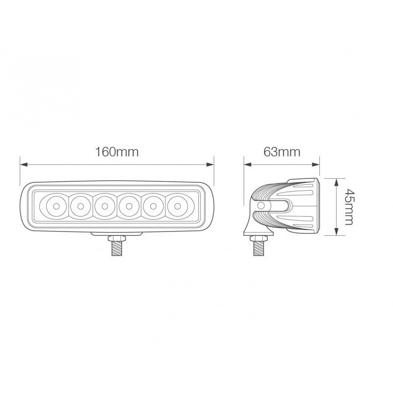 LED werklamp rechthoek LED Autolamps 1440lumen 