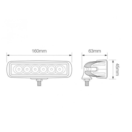 LED werklamp rechthoek LED Autolamps 1440lumen 