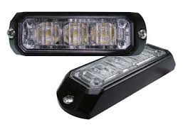 LED flitser Axixtech ministealth 3 Leds ECE R65 vlakke montage Oranje