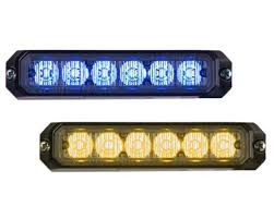 LED flitser Axixtech ministealth 6 Leds ECE R65 vlakke montage Blauw