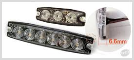 LED flitser Axixtech LP6 6 Leds SAE/CE vlakke platte montage Oranje