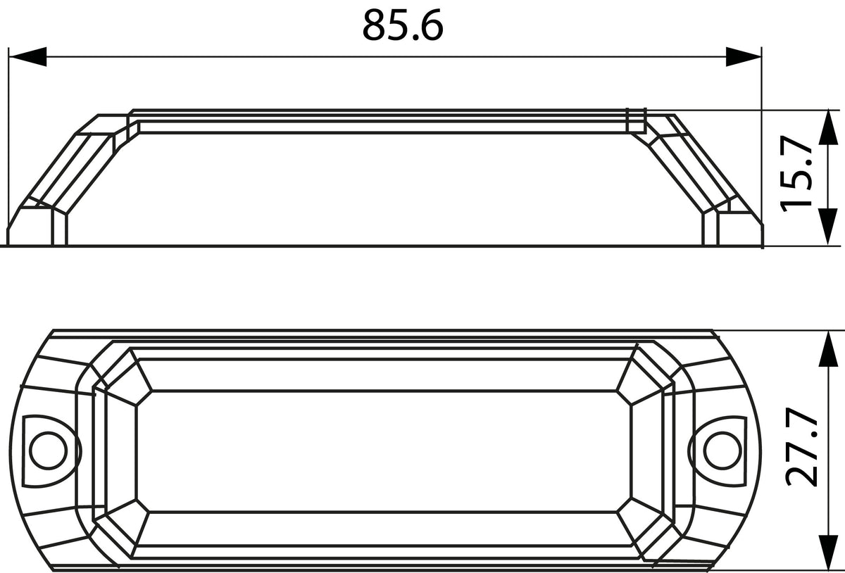 LED flitser Axixtech ministealth 3 Leds ECE R65 vlakke montage Oranje