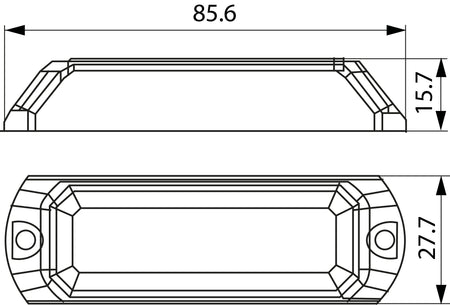 LED flitser Axixtech ministealth 3 Leds ECE R65 vlakke montage Oranje