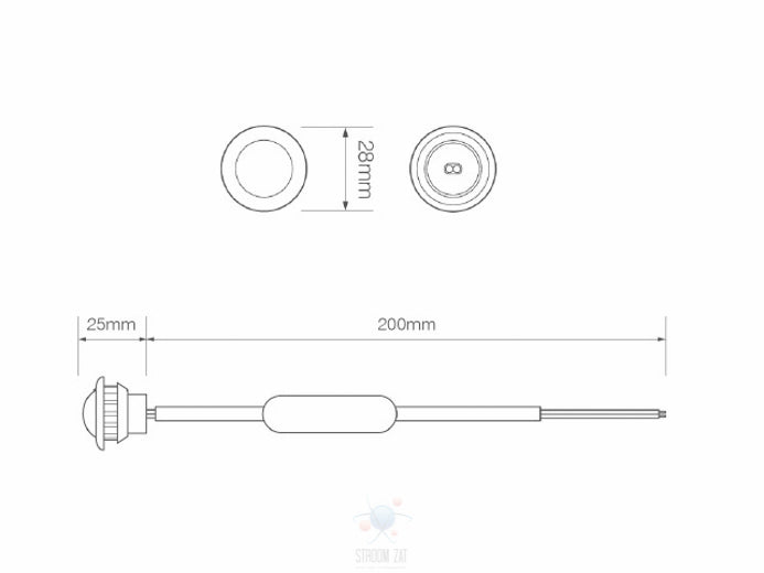 Led Zijmarkeringslamp Amber rond 28 181 serie Plug & Play