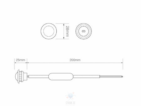 Led Zijmarkeringslamp Amber rond 28 181 serie Plug & Play