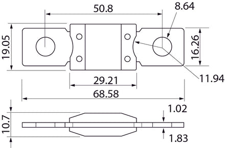 Mega zekering 175A wit