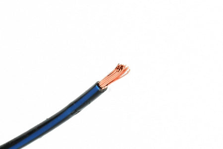 Kabel één aderig 0.75mm² Zwart/Blauw á 100 Meter
