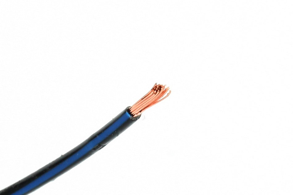 Kabel één aderig 0.75mm² Zwart/Blauw á 1 Meter