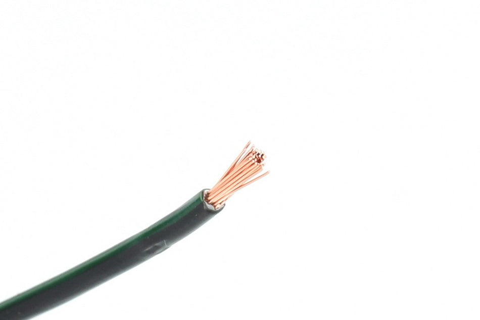 Kabel één aderig 0.75mm² Zwart/Groen á 100 Meter